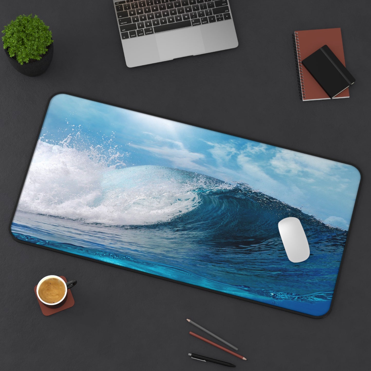 Ocean Wave Mousepad - Stunning Sea Wave Pattern Deskmat - Large Gaming Deskpad