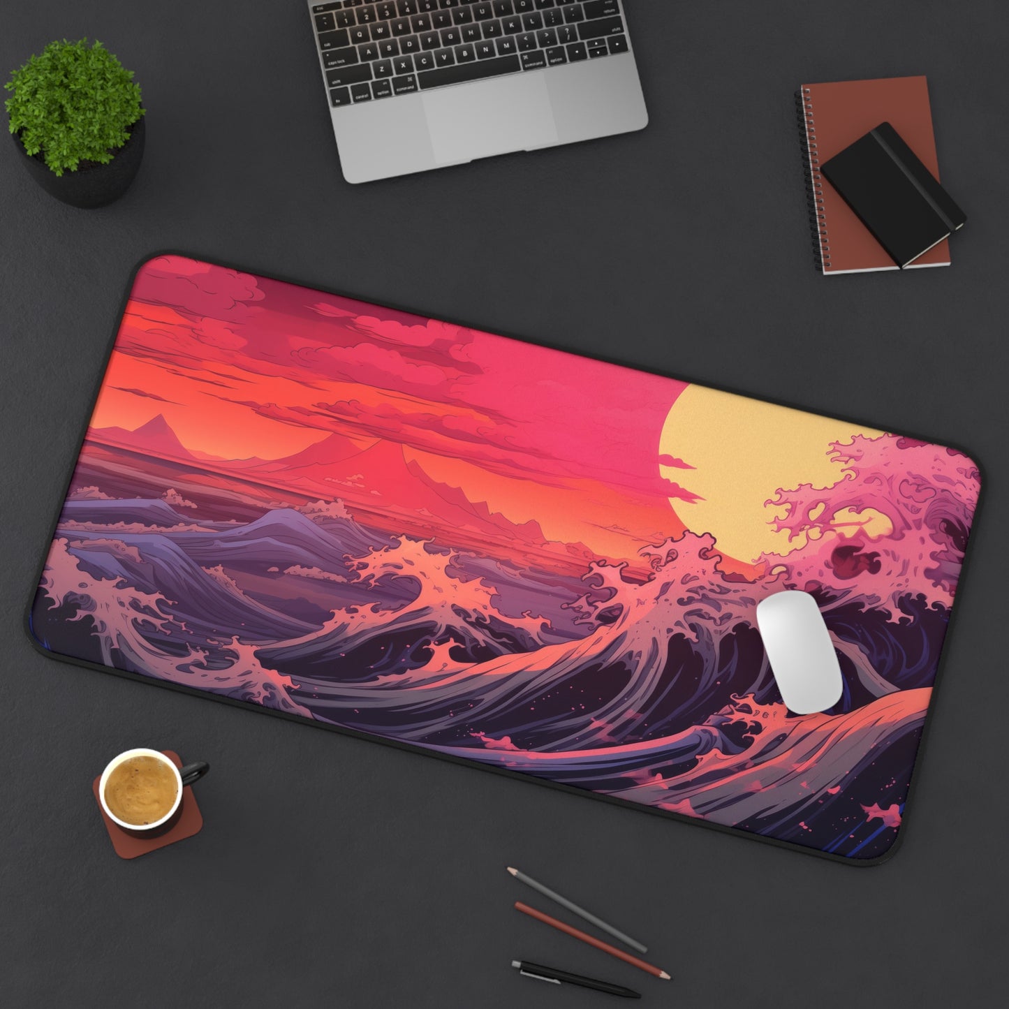 Ocean Wave Mousepad - Stunning Sea Wave Pattern Deskmat - Large Gaming Deskpad