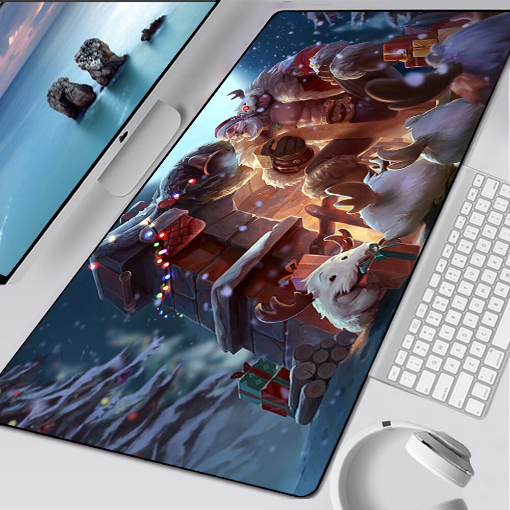 LoL Braum Mousepad Collection All Skins, Dragon Slayer,  Santa, Lionheart, El Tigre, Crime City, Sugar Rush, League of Legends Deskmat Gift