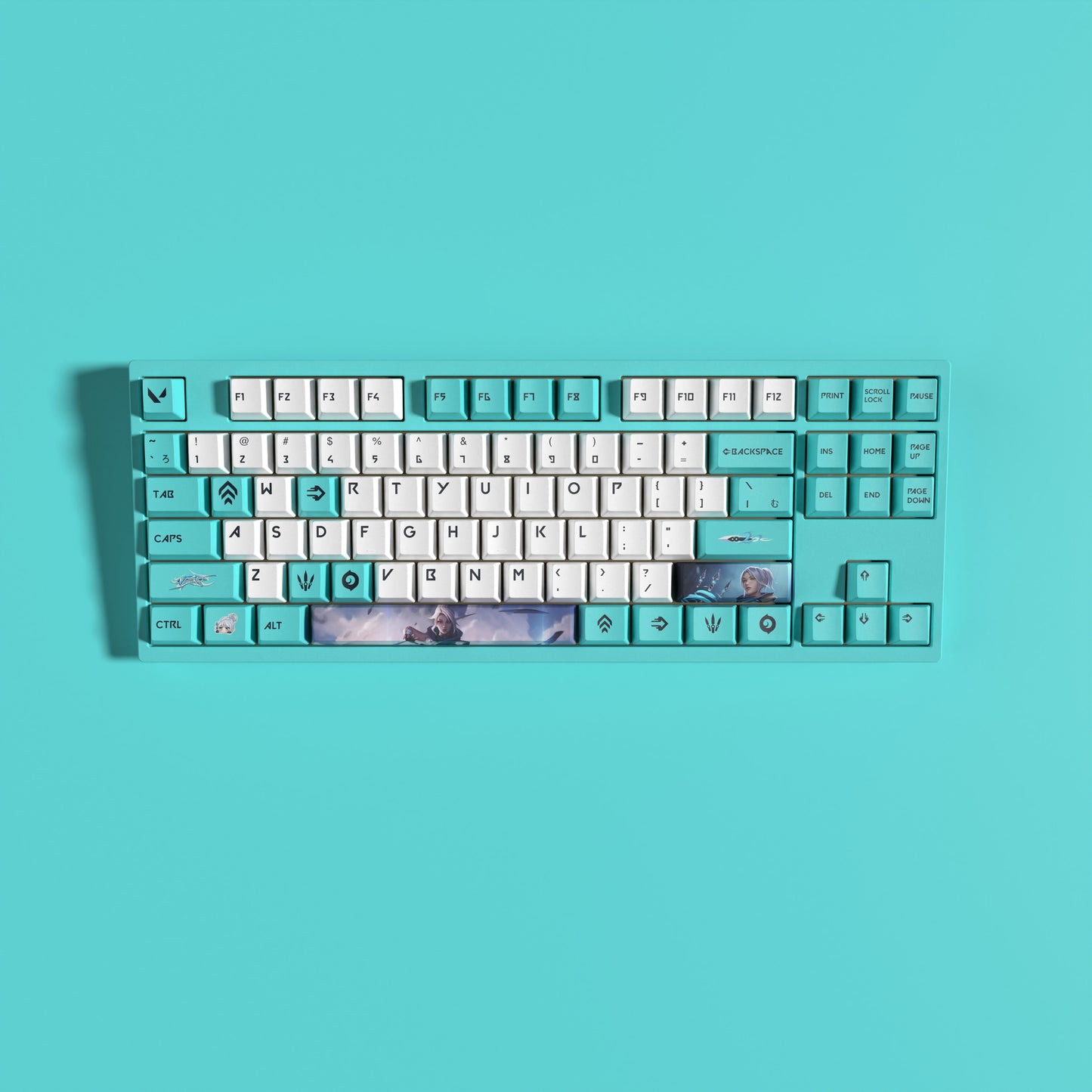 Valorant Jett Custom Full Set Keycaps -  Best Gift for Valorant Player - Gamer Keycap Series