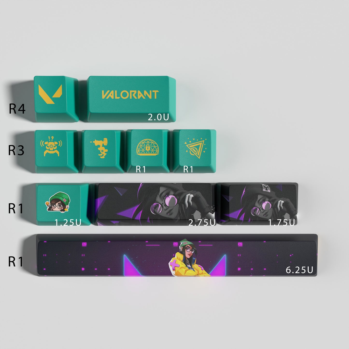 Valorant Killjoy Custom Keycaps -  Best Gift for Valorant Player - Gamer Keycap Series