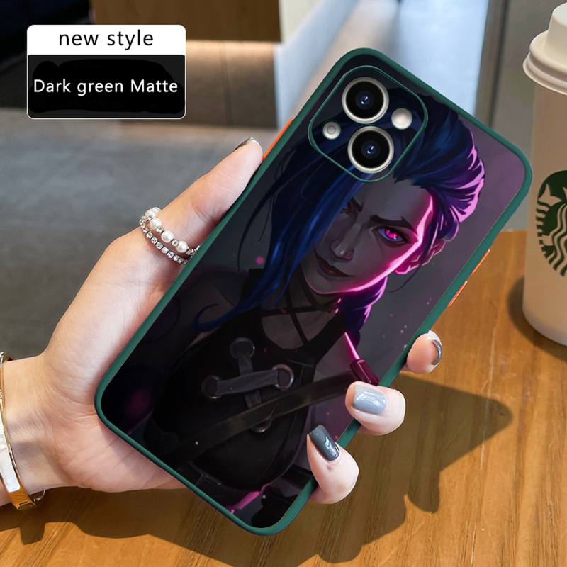 Arcane jinx Phone Case For iPhone 12 11 Mini Pro XR XS Max 7 8 Plus X Matte transparent Back Cover - League of Legends Fan Store