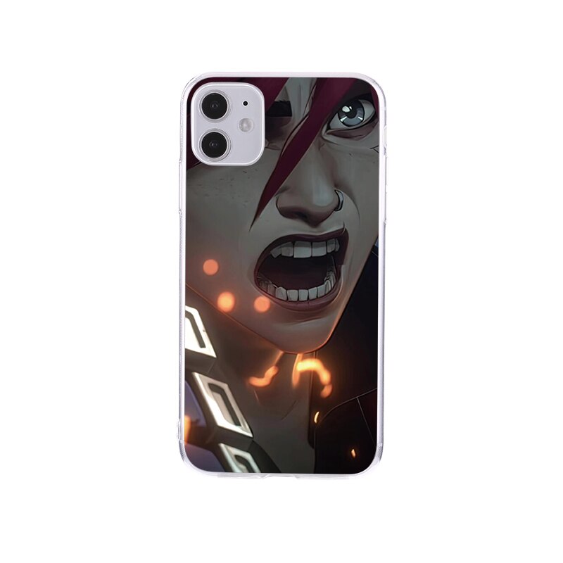 Collection 2 League of Legends Cartoon Arcane Jinx Phone Case For iPhone 11 12 13 Pro Max Mini XR XS X 8 7 Plus Sofe TPU Phone Cover Funda - League of Legends Fan Store