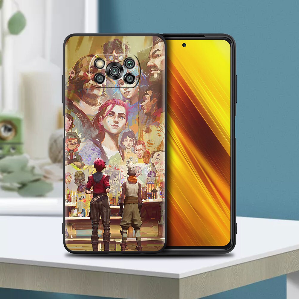 Arcane Hot Anime TPU Case For Xiaomi Mi Poco X3 NFC M4 Pro M3 F3 GT F1 X2 11T 11 Lite 10T 9T Note 10 Black Soft Phone Cover Capa - League of Legends Fan Store