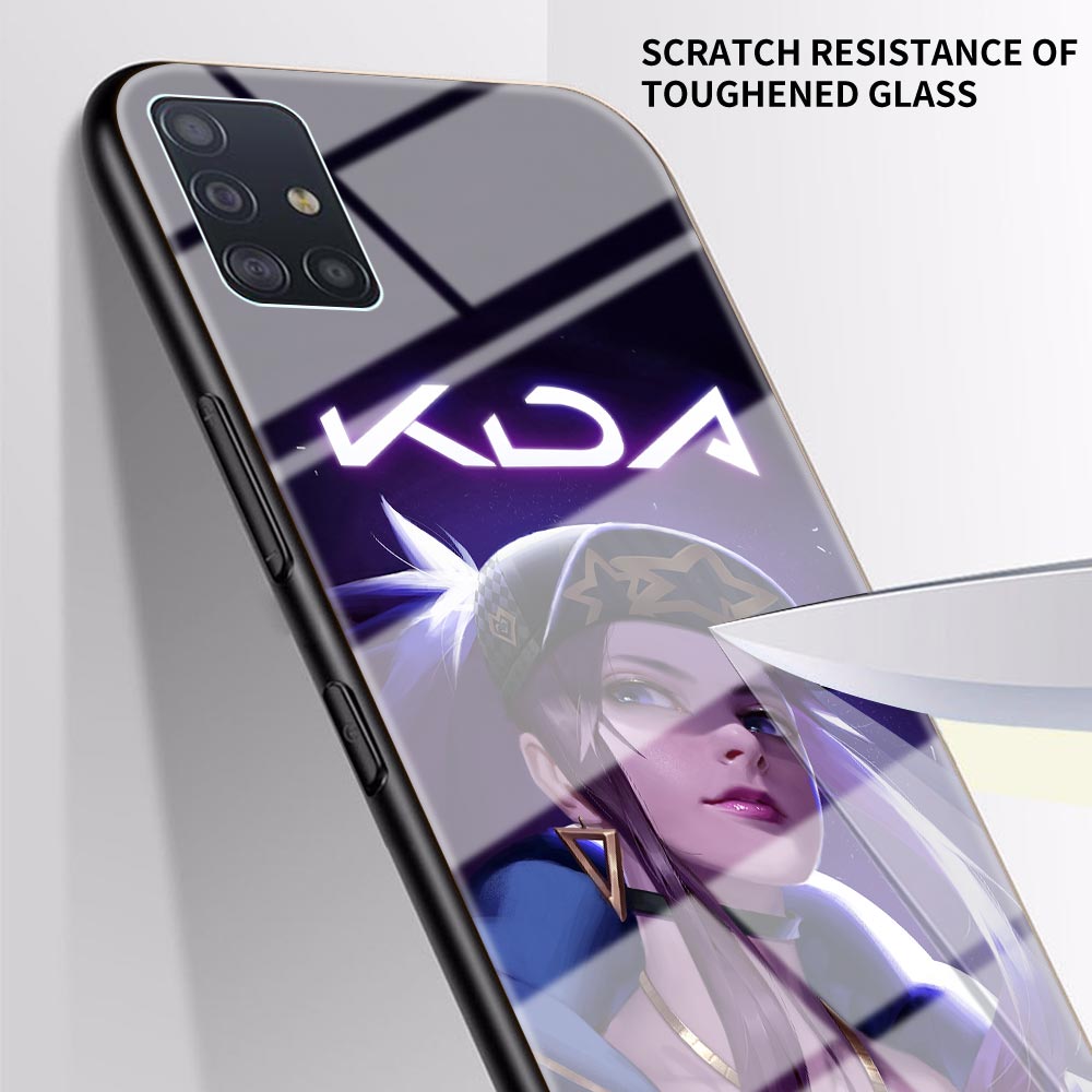 Collection 2 Glass Case For Samsung Galaxy A51 A50 A71 M31 A70 A10 A40 A30 A31 M51 Shockproof Phone Cover Back Shell League Legends LOL Kda - League of Legends Fan Store