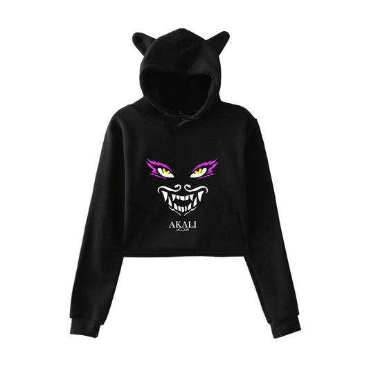 K/DA The Baddest Cat Ear Crop Hoodies Collection - League of Legends Fan Store