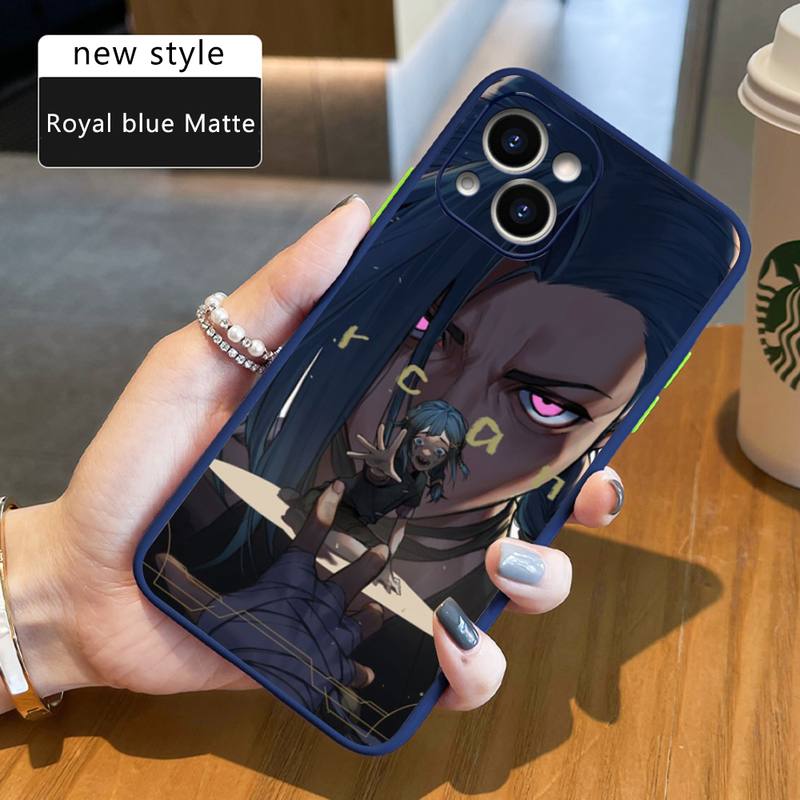 Arcane jinx Phone Case For iPhone 12 11 Mini Pro XR XS Max 7 8 Plus X Matte transparent Back Cover - League of Legends Fan Store