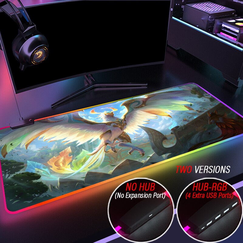 League of Legends Collection 2 RGB Gaming Hub Mouse Pad LOL 4 Port USB Computer Mousepad With Led Backlight Carpet - League of Legends Fan Store