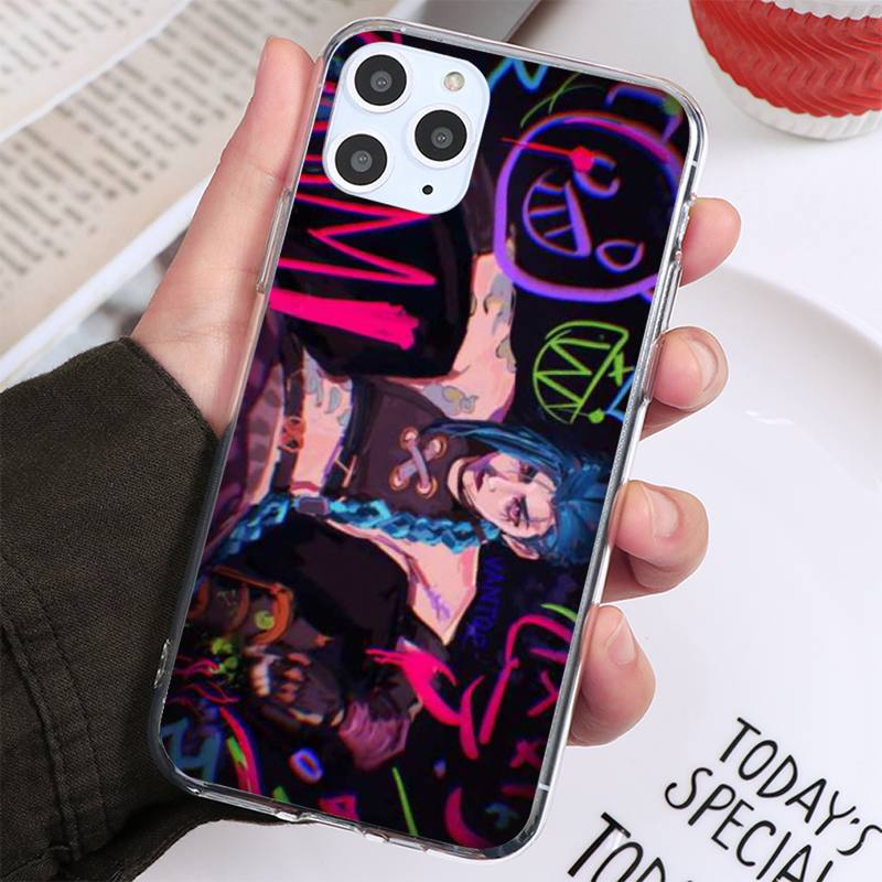 Collection 2 Arcane jinx Phone Case For iphone 13 12 11 8 7 plus mini x xs xr pro max Transparent soft - League of Legends Fan Store