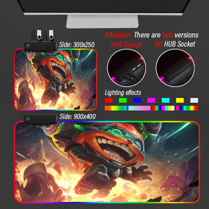 Ziggs Kayn Jinx Ekko Malphite Karma RGB Mouse Pad Collection - League of Legends Fan Store