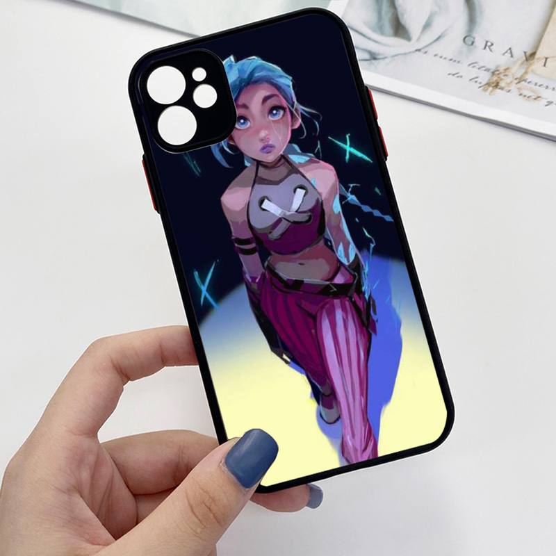 Arcane jinx Phone Case For iPhone 13 12 11 Mini Pro XR XS Max 7 8 Plus X Matte transparent Back Cover - League of Legends Fan Store