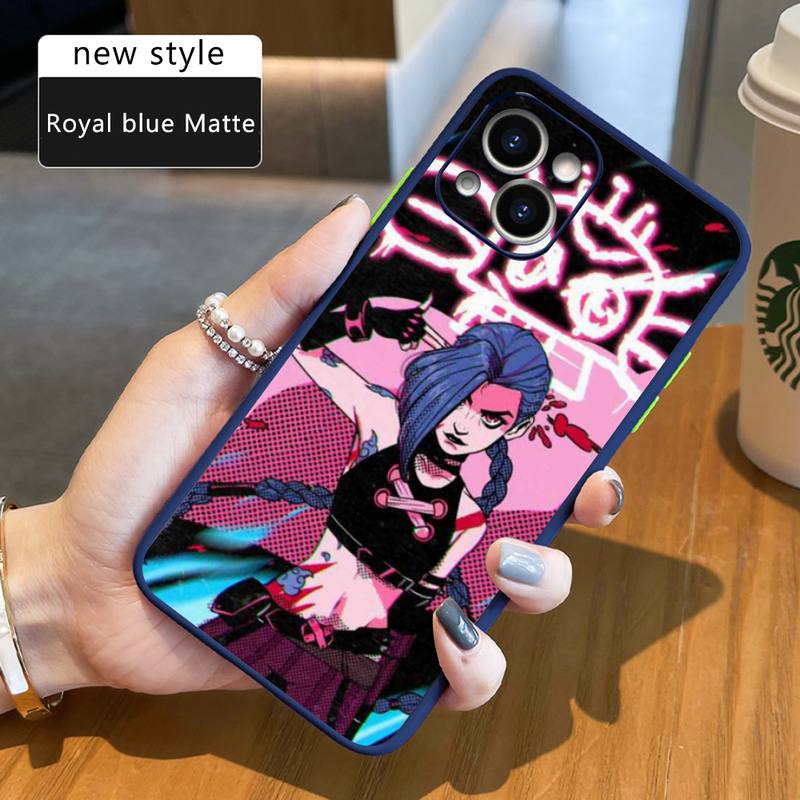 Arcane jinx Phone Case For iPhone 12 11 Mini Pro XR XS Max 7 8 Plus X Matte transparent Back Cover - League of Legends Fan Store