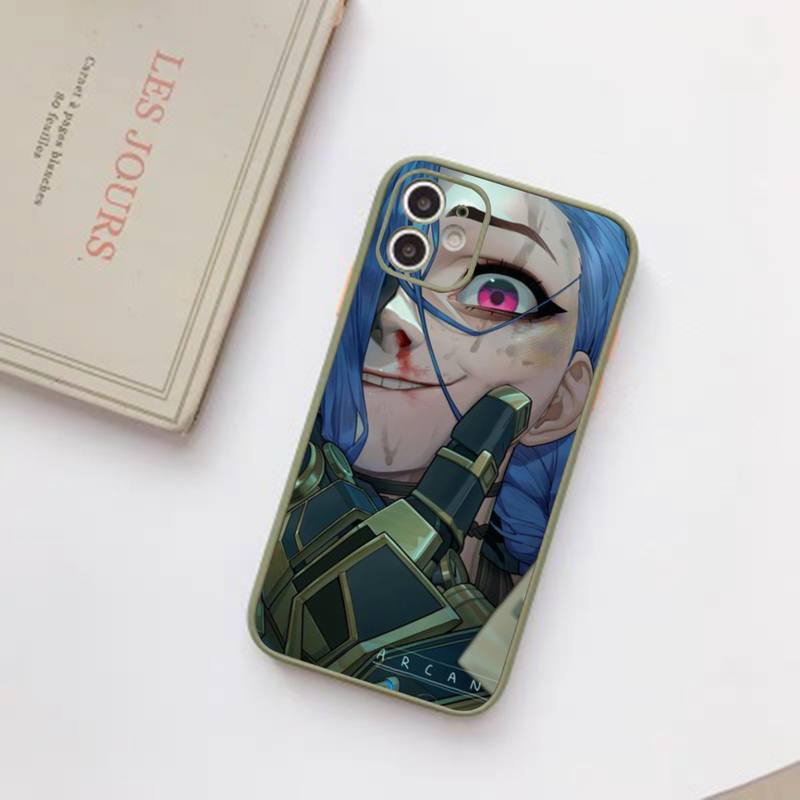 Arcane jinx Phone Case For iPhone 12 11 Mini Pro XR XS Max 7 8 Plus X Matte transparent Back Cover - League of Legends Fan Store