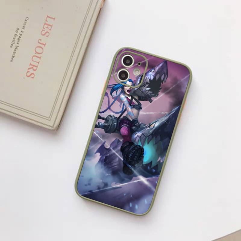 Arcane jinx Phone Case For iPhone 12 11 Mini Pro XR XS Max 7 8 Plus X Matte transparent Back Cover - League of Legends Fan Store