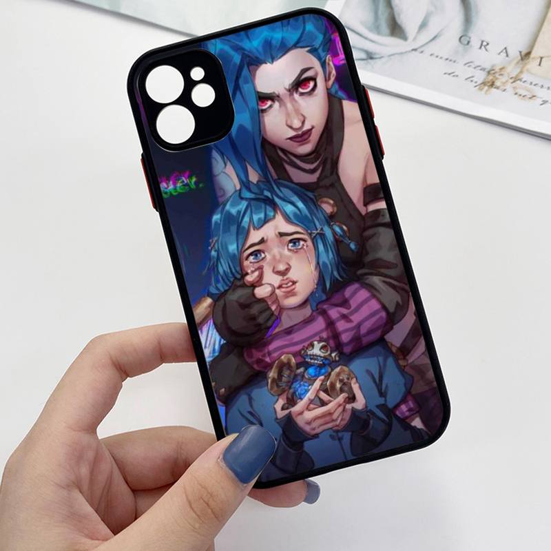 Arcane jinx Phone Case For iPhone 13 12 11 Mini Pro XR XS Max 7 8 Plus X Matte transparent Back Cover - League of Legends Fan Store