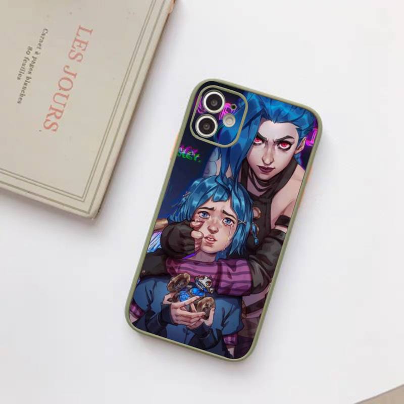 Arcane jinx Phone Case For iPhone 12 11 Mini Pro XR XS Max 7 8 Plus X Matte transparent Back Cover - League of Legends Fan Store