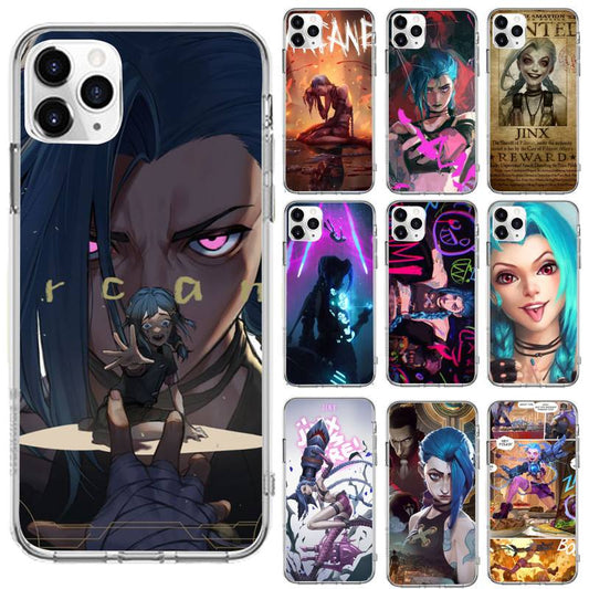 Collection 2 Arcane jinx Phone Case For iphone 13 12 11 8 7 plus mini x xs xr pro max Transparent soft - League of Legends Fan Store