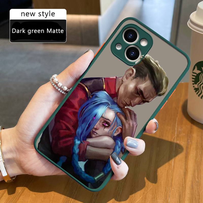 Arcane jinx Phone Case For iPhone 12 11 Mini Pro XR XS Max 7 8 Plus X Matte transparent Back Cover - League of Legends Fan Store