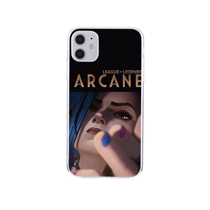 League of Legends Cartoon Arcane Jinx Phone Case For iPhone 11 12 13 Pro Max Mini XR XS X 8 7 Plus Sofe TPU Phone Cover Funda - League of Legends Fan Store