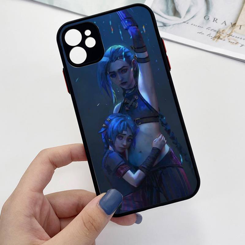 Arcane jinx Phone Case For iPhone 13 12 11 Mini Pro XR XS Max 7 8 Plus X Matte transparent Back Cover - League of Legends Fan Store