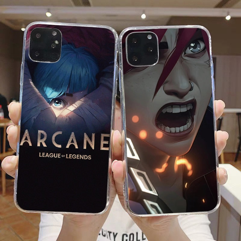 League of Legends Cartoon Arcane Jinx Phone Case For iPhone 11 12 13 Pro Max Mini XR XS X 8 7 Plus Sofe TPU Phone Cover Funda - League of Legends Fan Store