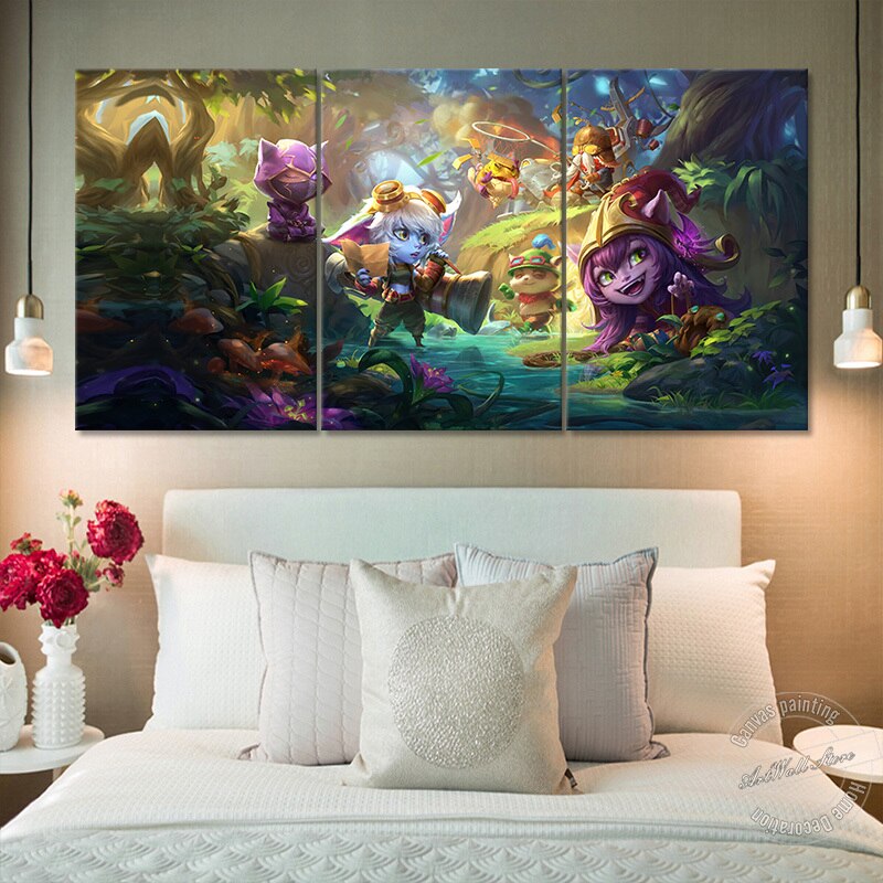 Yordles Kennen Tristana Teemo Corki Lulu Poster - Canvas Painting - League of Legends Fan Store