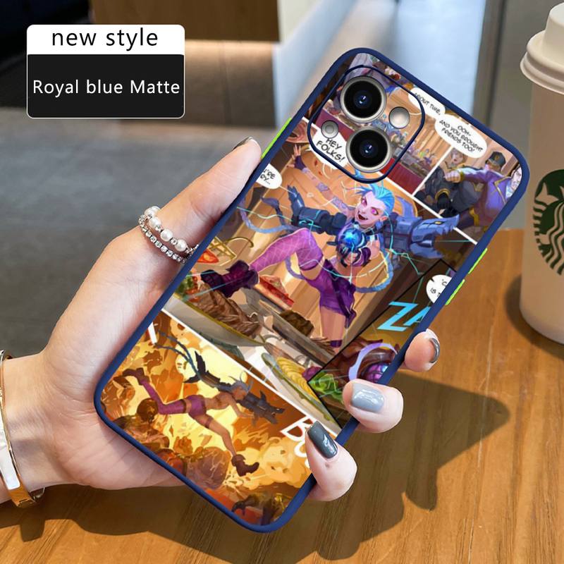 Arcane jinx Phone Case For iPhone 12 11 Mini Pro XR XS Max 7 8 Plus X Matte transparent Back Cover - League of Legends Fan Store