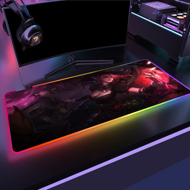 League of Legends Collection 21 RGB Gaming  MousePad Large LOL Locking Edge Speed Gamer LED Mouse Pad Soft Laptop Mat - League of Legends Fan Store