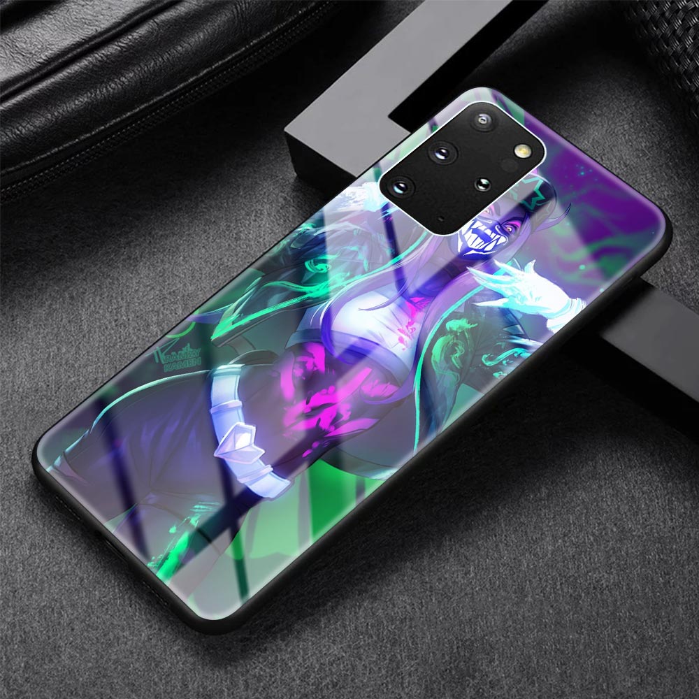 Collection 2 Glass Case For Samsung Galaxy S20 FE S10 S9 S8 Plus Note 20 Ultra 10 Lite 9 8 Phone Cover Shell League Legends LOL Kda Back Capa - League of Legends Fan Store