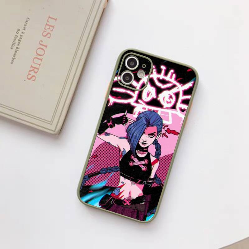 Arcane jinx Phone Case For iPhone 12 11 Mini Pro XR XS Max 7 8 Plus X Matte transparent Back Cover - League of Legends Fan Store