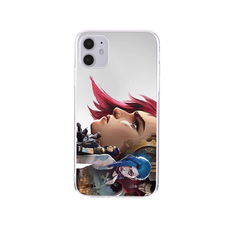 League of Legends Cartoon Arcane Jinx Phone Case For iPhone 11 12 13 Pro Max Mini XR XS X 8 7 Plus Sofe TPU Phone Cover Funda - League of Legends Fan Store