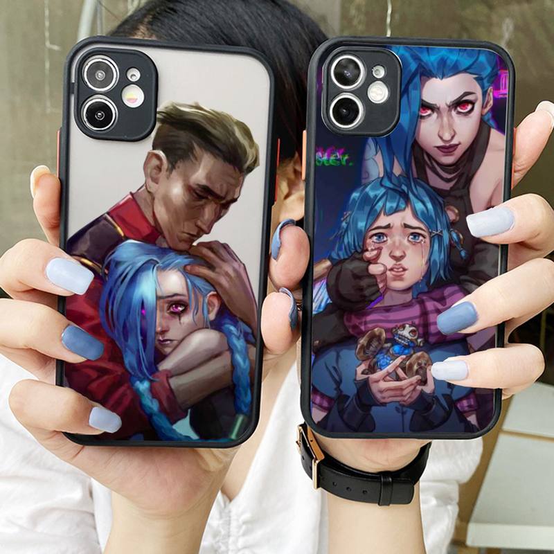 Arcane jinx Phone Case For iPhone 13 12 11 Mini Pro XR XS Max 7 8 Plus X Matte transparent Back Cover - League of Legends Fan Store