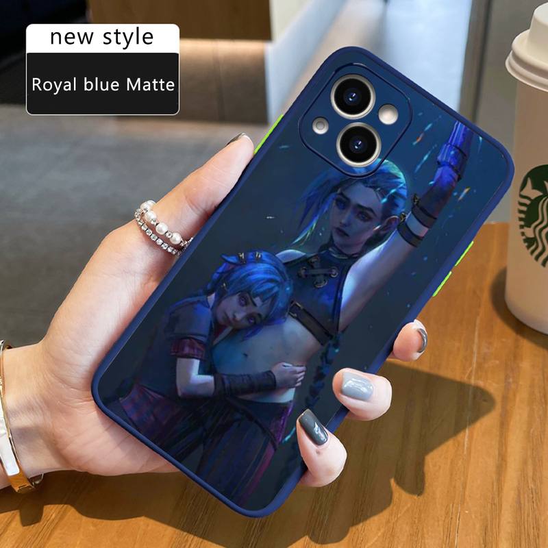 Arcane jinx Phone Case For iPhone 12 11 Mini Pro XR XS Max 7 8 Plus X Matte transparent Back Cover - League of Legends Fan Store