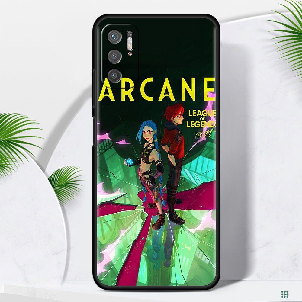 Arcane Hot Anime Soft Case For Xiaomi Redmi Note 9 8 10 Pro 9S 10S 9C NFC K40 9A 7 9T 8T 7A Black Phone Cover Silicone Shell Sac - League of Legends Fan Store