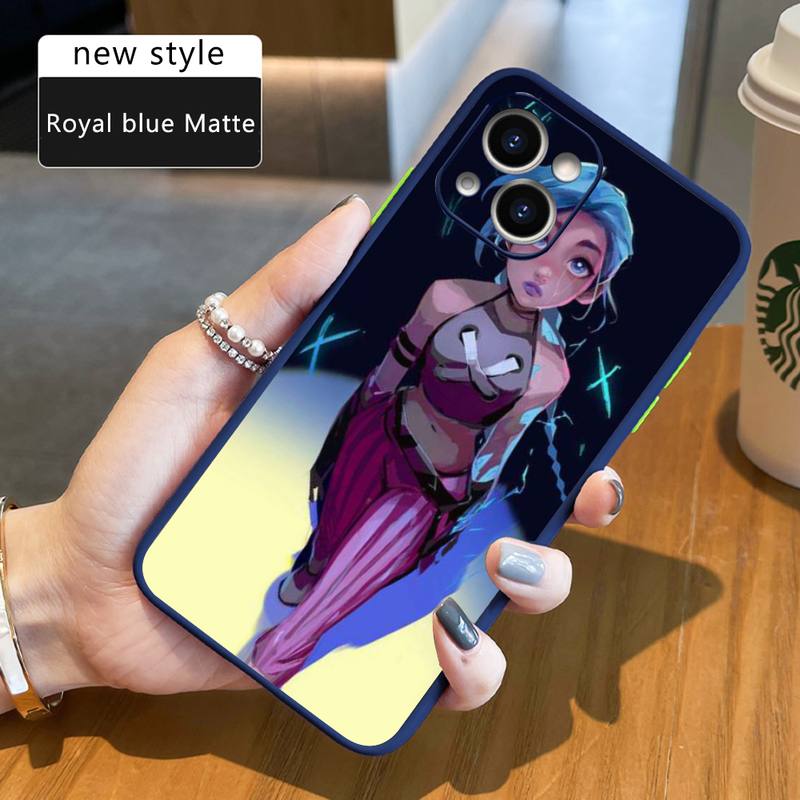 Arcane jinx Phone Case For iPhone 12 11 Mini Pro XR XS Max 7 8 Plus X Matte transparent Back Cover - League of Legends Fan Store