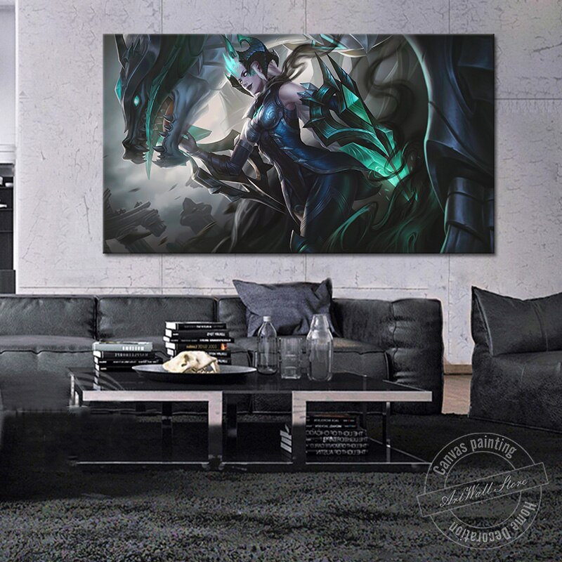 "Ruined" Shyvana "The Half Dragon" Poster - Canvas Painting - League of Legends Fan Store