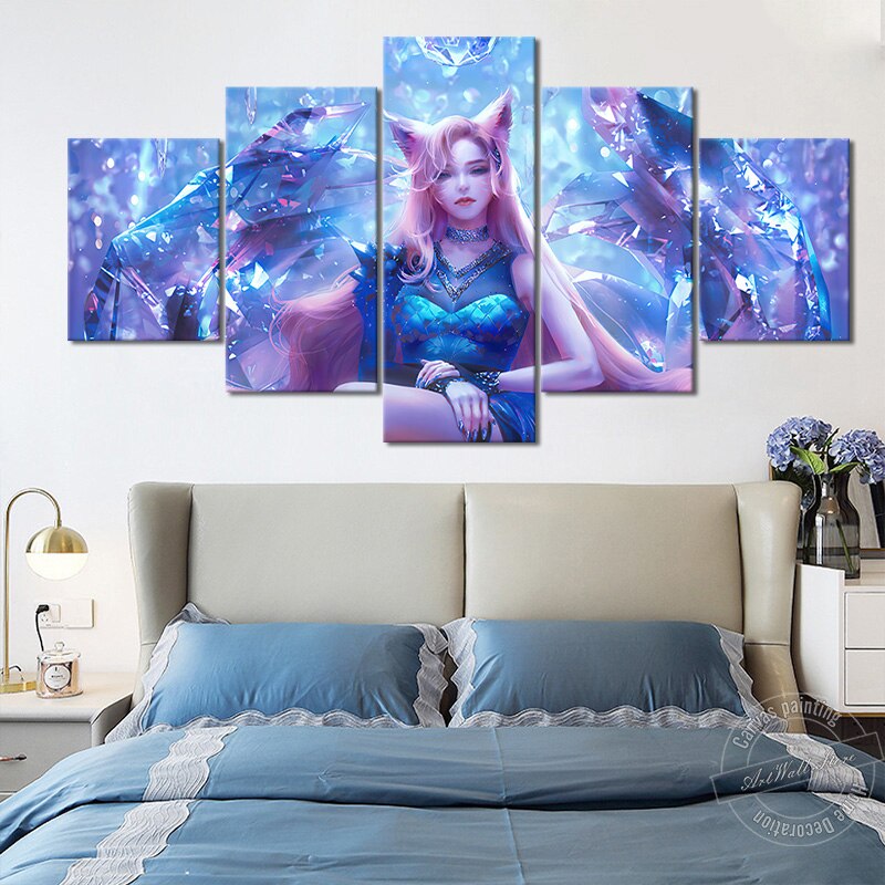 K/DA ALL OUT Ahri Poster - Canvas Painting - League of Legends Fan Store