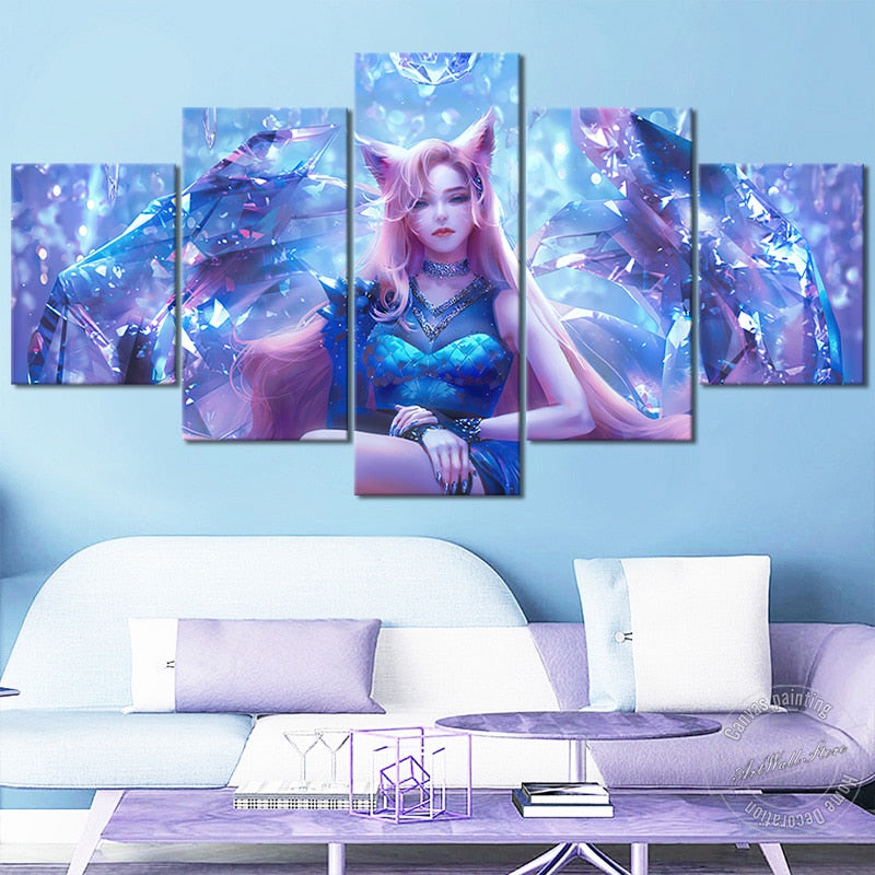 K/DA ALL OUT Ahri Poster - Canvas Painting - League of Legends Fan Store