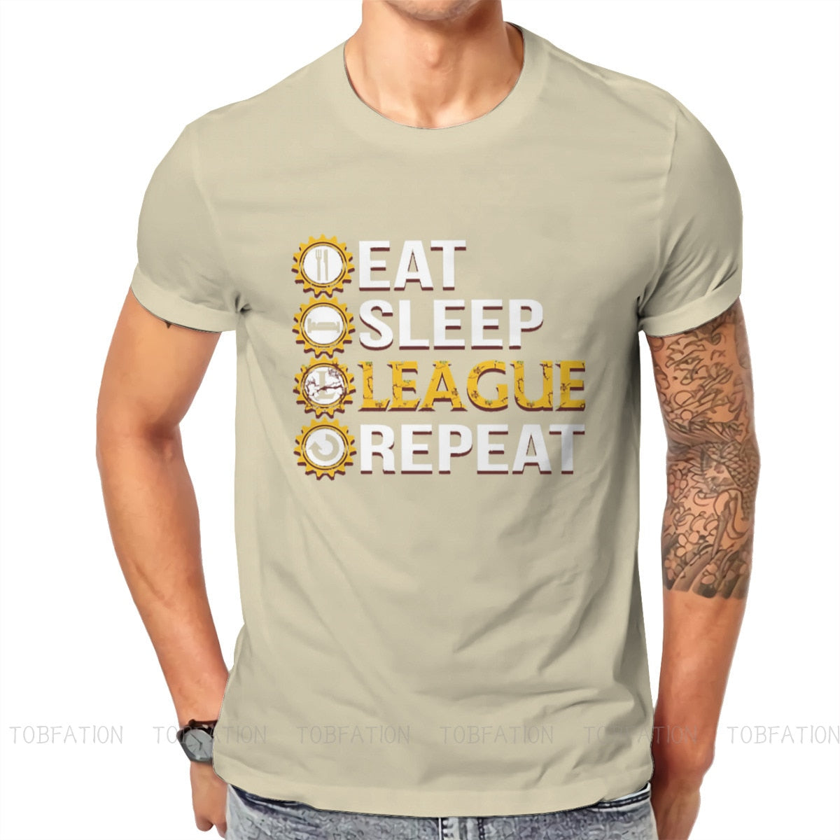 Eat Sleep League Repeat Funny T Shirt - League of Legends Fan Store