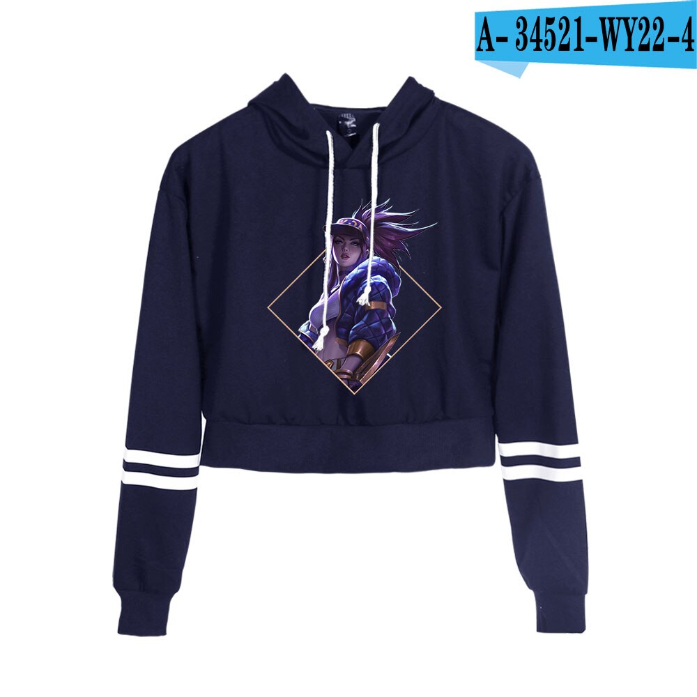 K/DA The Baddest Pullovers Navel Crop Hoodies Collection - League of Legends Fan Store