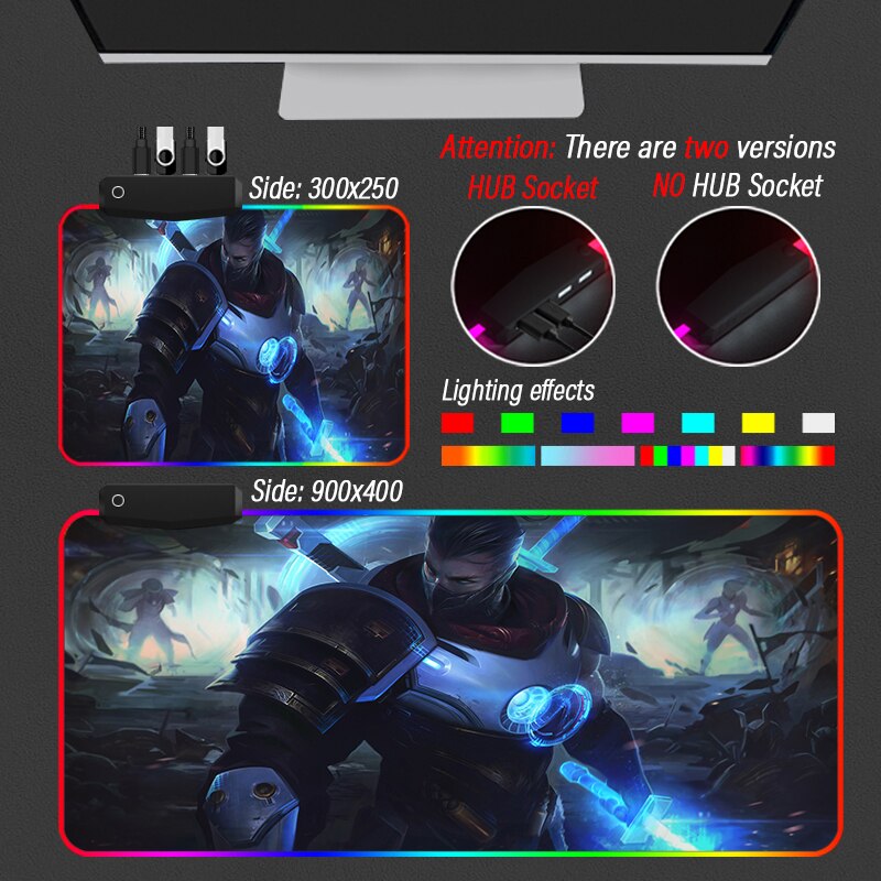 League of Legends Collection 14 Mousepad With HUB USB 4 Port Mouse Pad RGB Custom Kawaii Gaming PC Carpet - League of Legends Fan Store