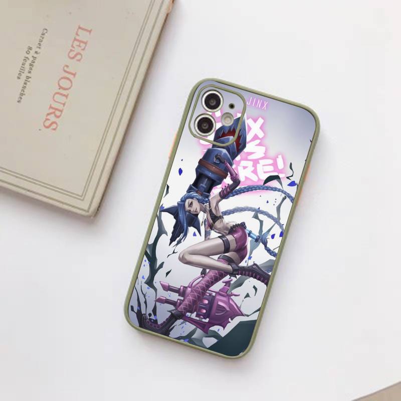 Arcane jinx Phone Case For iPhone 12 11 Mini Pro XR XS Max 7 8 Plus X Matte transparent Back Cover - League of Legends Fan Store