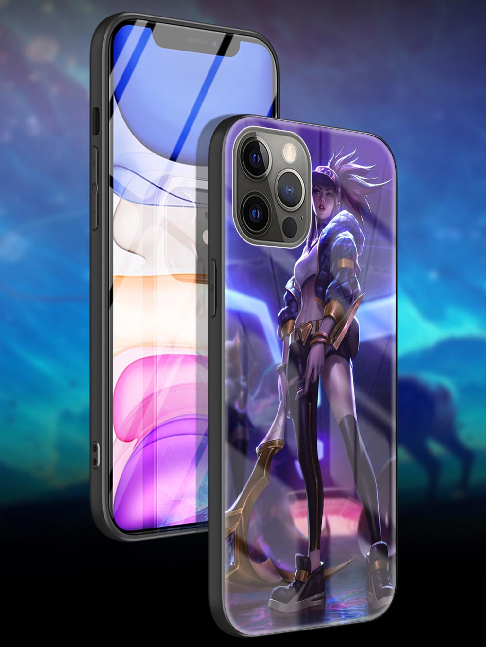 Collection 2 Glass Case For Apple iPhone 11 Pro Max 12 Mini 8 7 XS XR X 6 6S Plus SE 2020 Phone Cover Fundas Capa League Legends LOL Kda - League of Legends Fan Store