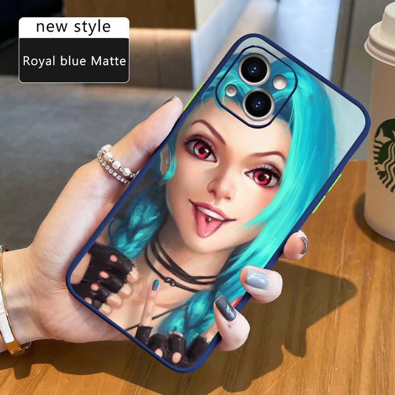 Arcane jinx Phone Case For iPhone 12 11 Mini Pro XR XS Max 7 8 Plus X Matte transparent Back Cover - League of Legends Fan Store