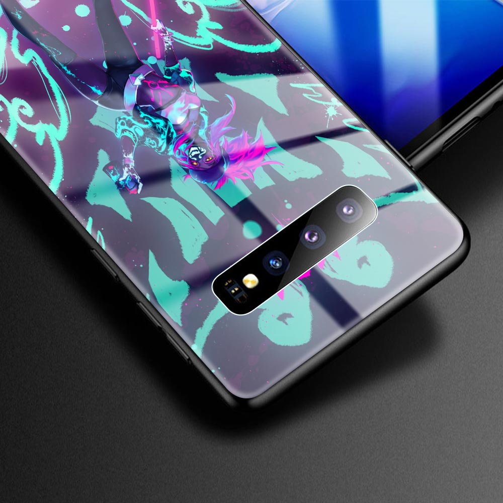 Collection 2 Glass Case For Samsung Galaxy S20 FE S10 S9 S8 Plus Note 20 Ultra 10 Lite 9 8 Phone Cover Shell League Legends LOL Kda Back Capa - League of Legends Fan Store