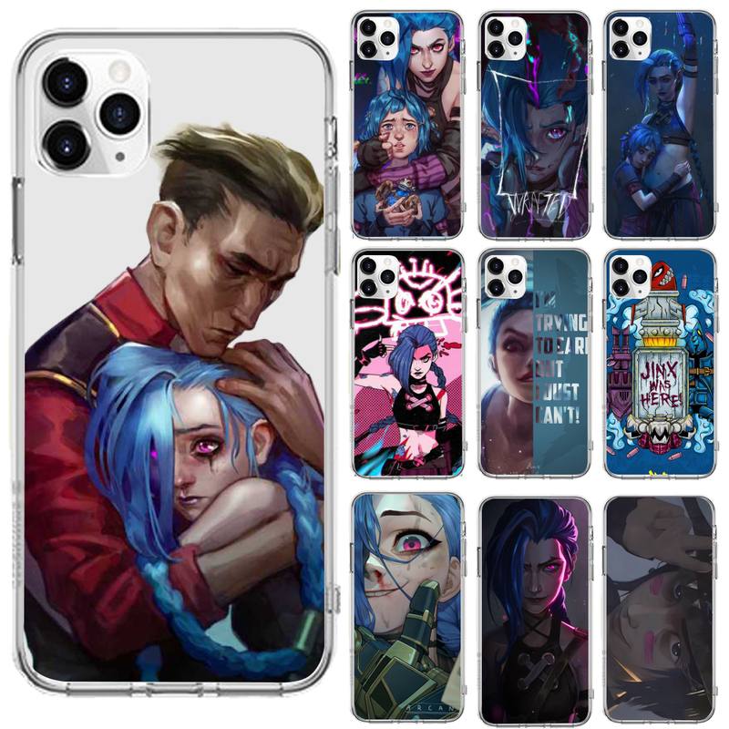 Collection 3 Arcane jinx Phone Case For iphone 13 12 11 8 7 plus mini x xs xr pro max Transparent soft - League of Legends Fan Store