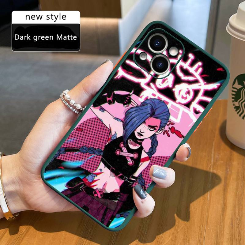 Arcane jinx Phone Case For iPhone 12 11 Mini Pro XR XS Max 7 8 Plus X Matte transparent Back Cover - League of Legends Fan Store