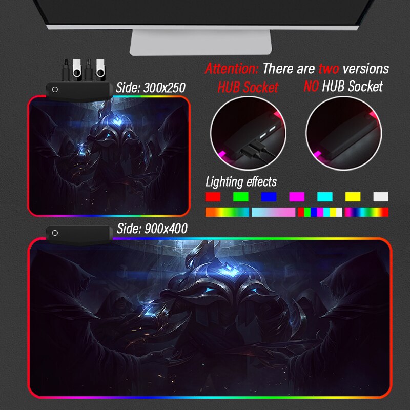 League of Legends Collection 22 RGB Mousepad HUB 4 Port USB LOL Yasuo Led Locking Edge Carpet XXL90x40cm  Mouse Pad - League of Legends Fan Store