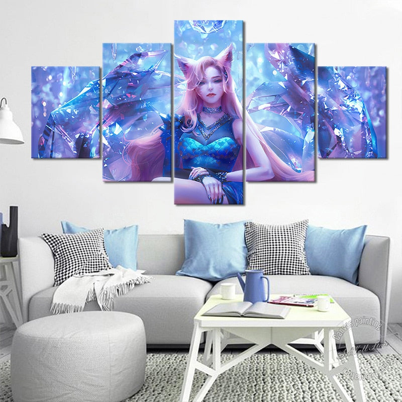 K/DA ALL OUT Ahri Poster - Canvas Painting - League of Legends Fan Store