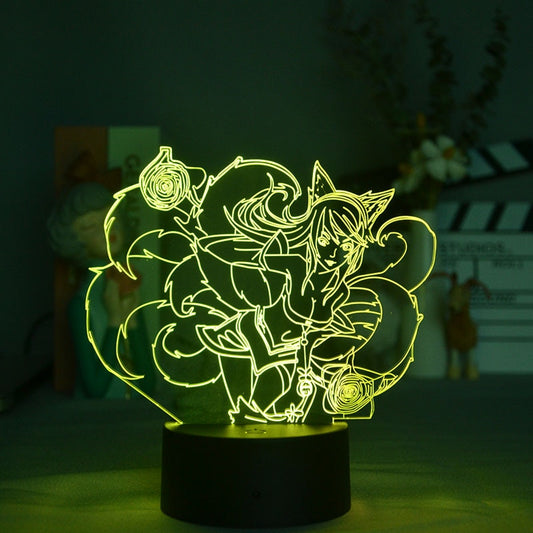 The Nine Tailed Fox Ahri Figure 3D Led Nightlight - League of Legends Fan Store